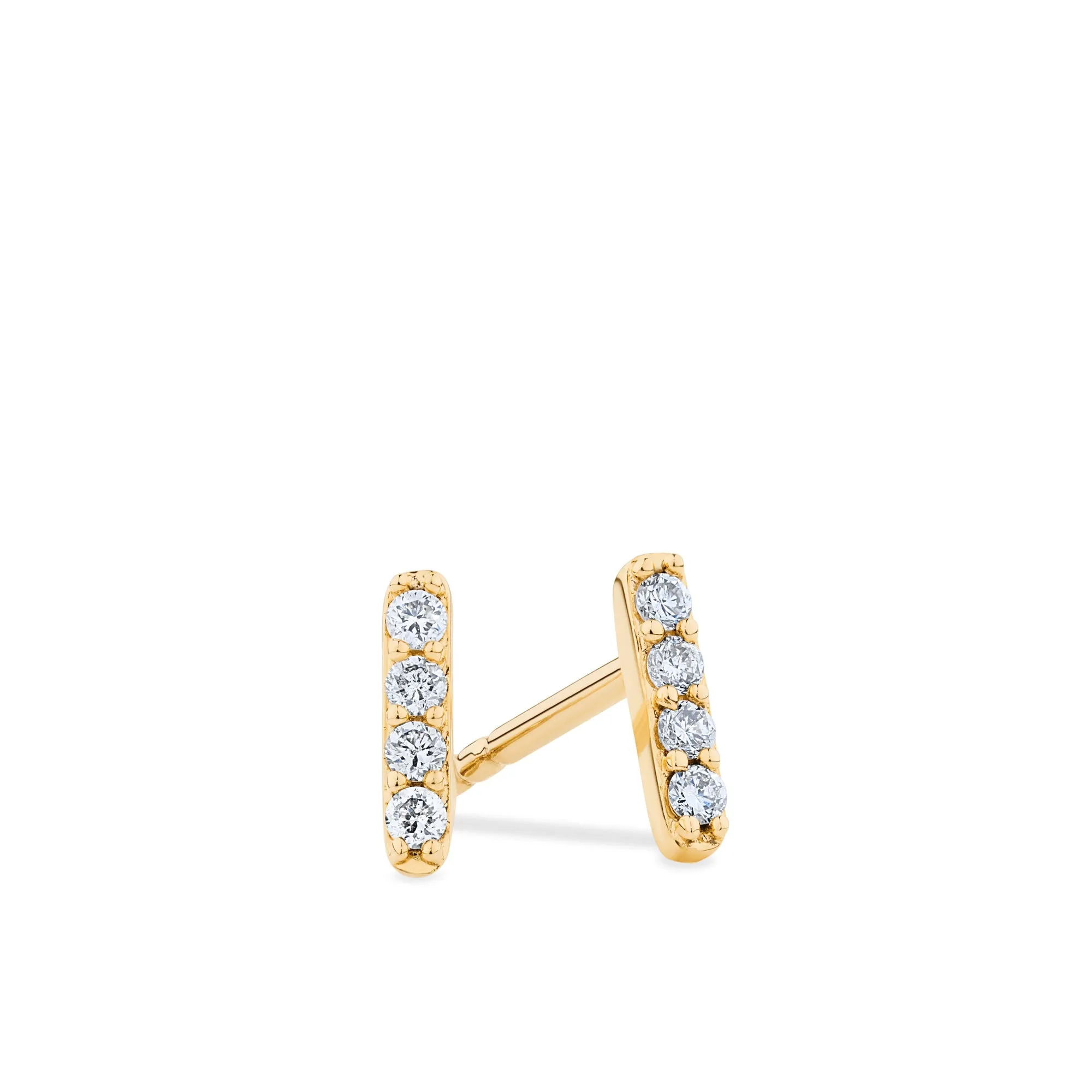 0.06ct TW Diamond Bar Earrings in 9ct Yellow Gold