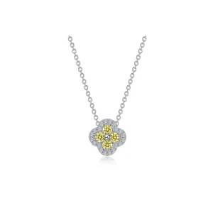 0.65 CTW Canary Halo Necklace