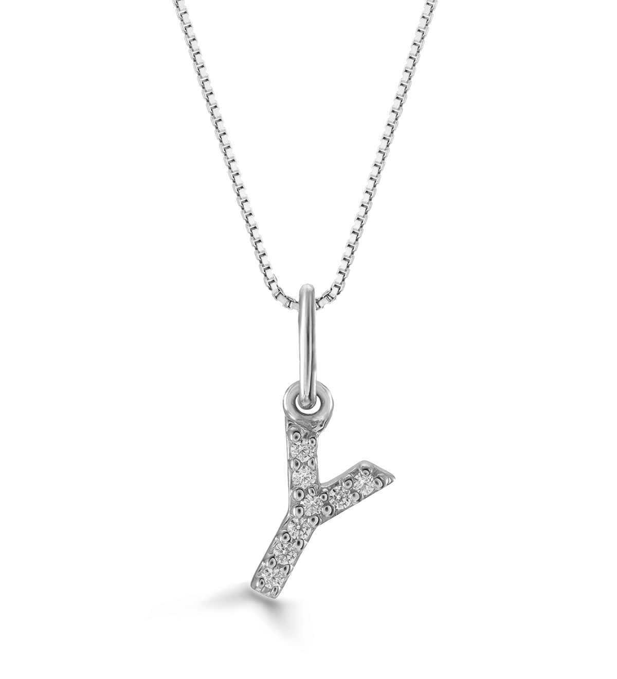 10k Gold Mini Diamond Letter Pendant