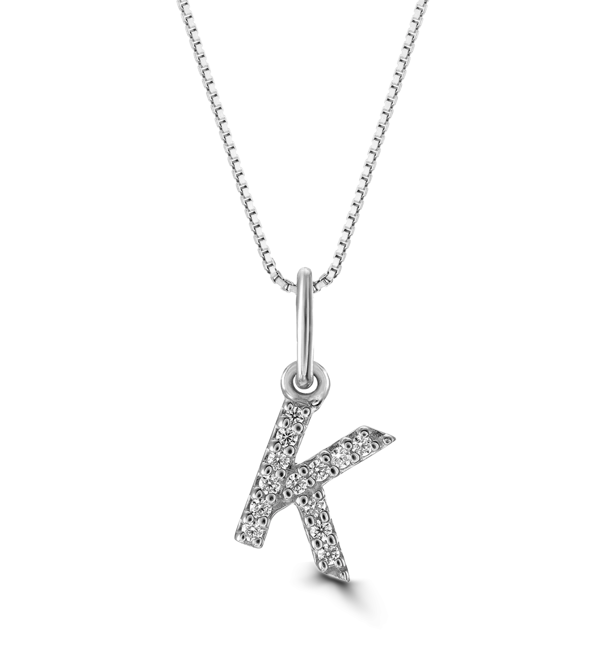 10k Gold Mini Diamond Letter Pendant