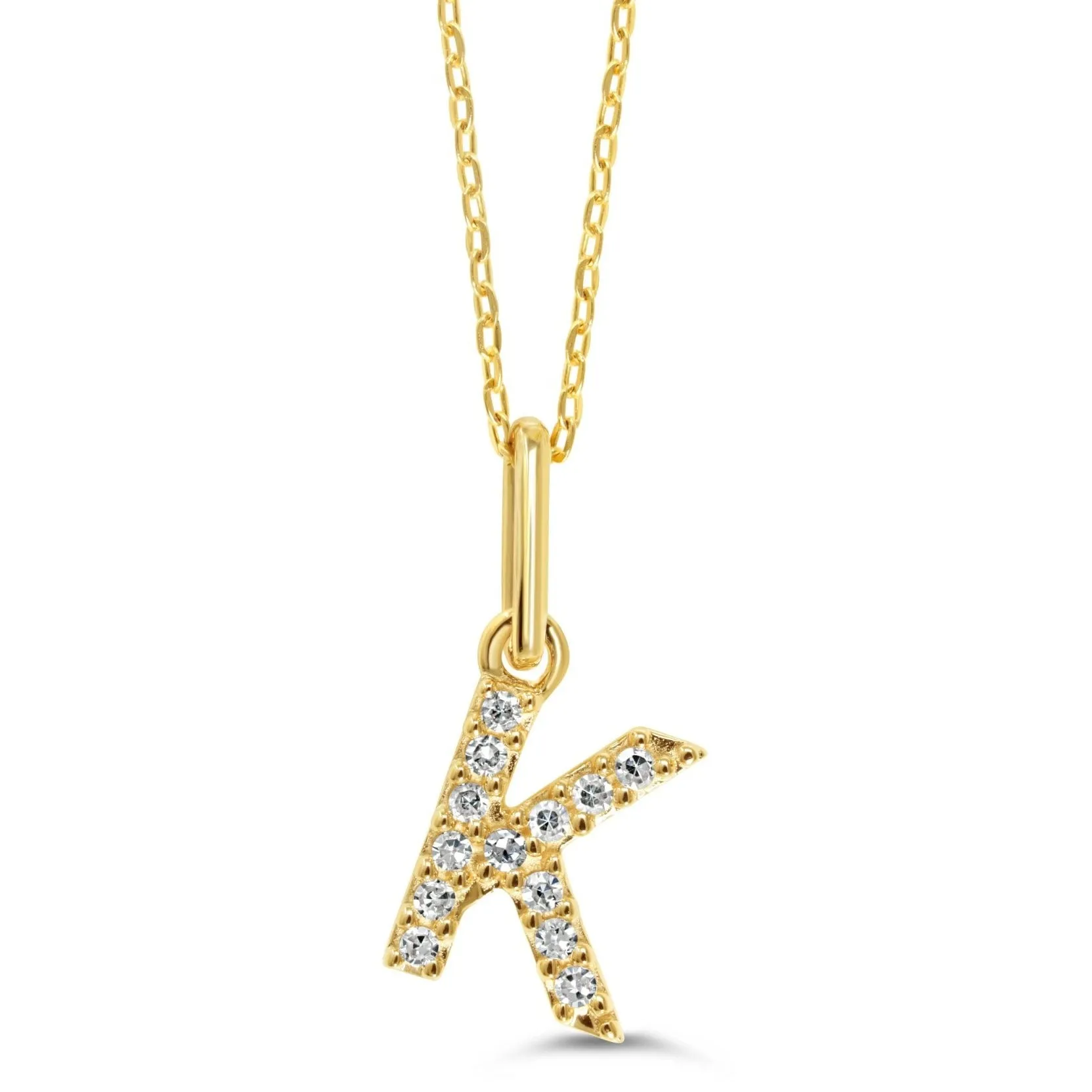 10k Gold Mini Diamond Letter Pendant