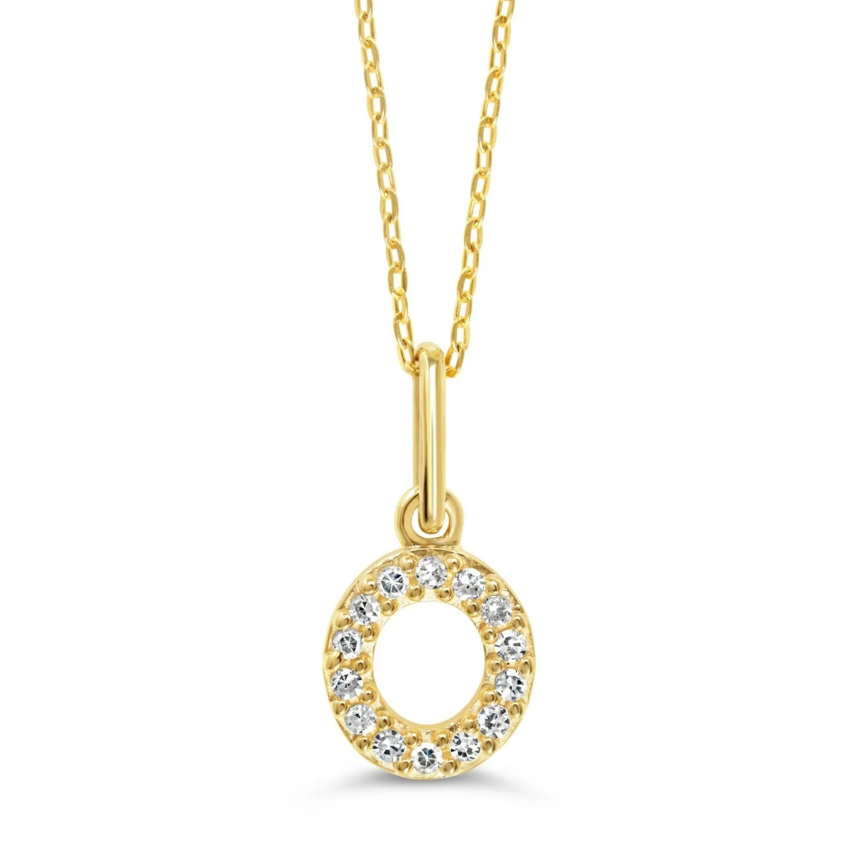 10k Gold Mini Diamond Letter Pendant