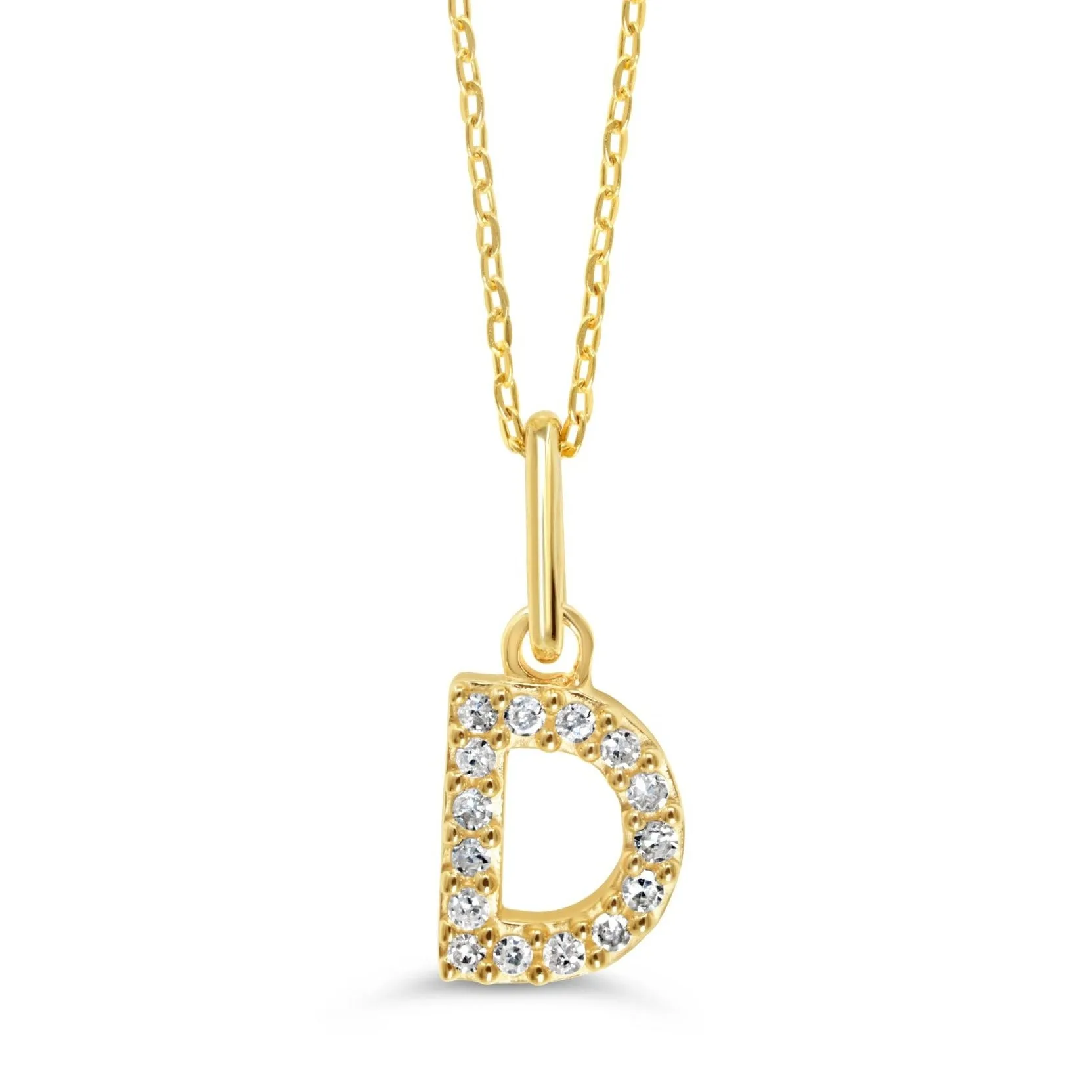 10k Gold Mini Diamond Letter Pendant