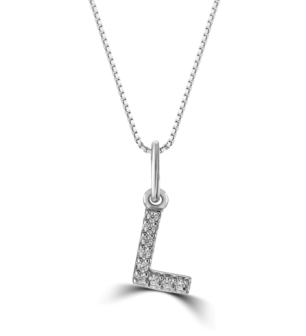 10k Gold Mini Diamond Letter Pendant