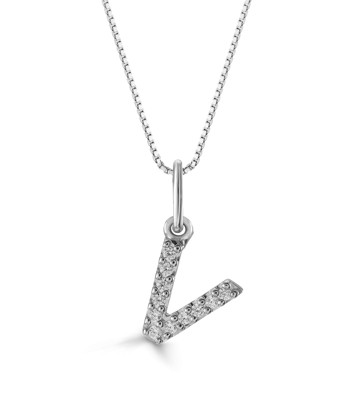 10k Gold Mini Diamond Letter Pendant