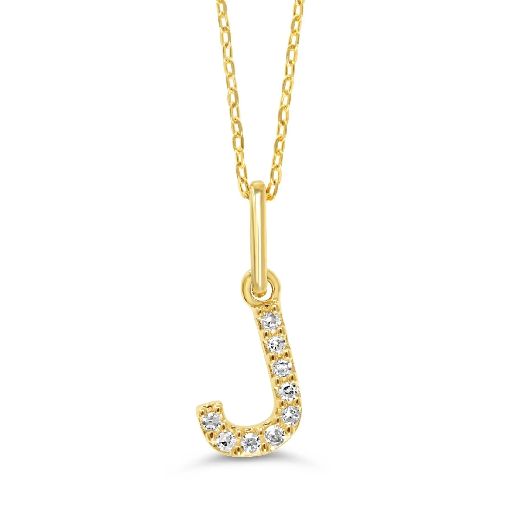 10k Gold Mini Diamond Letter Pendant