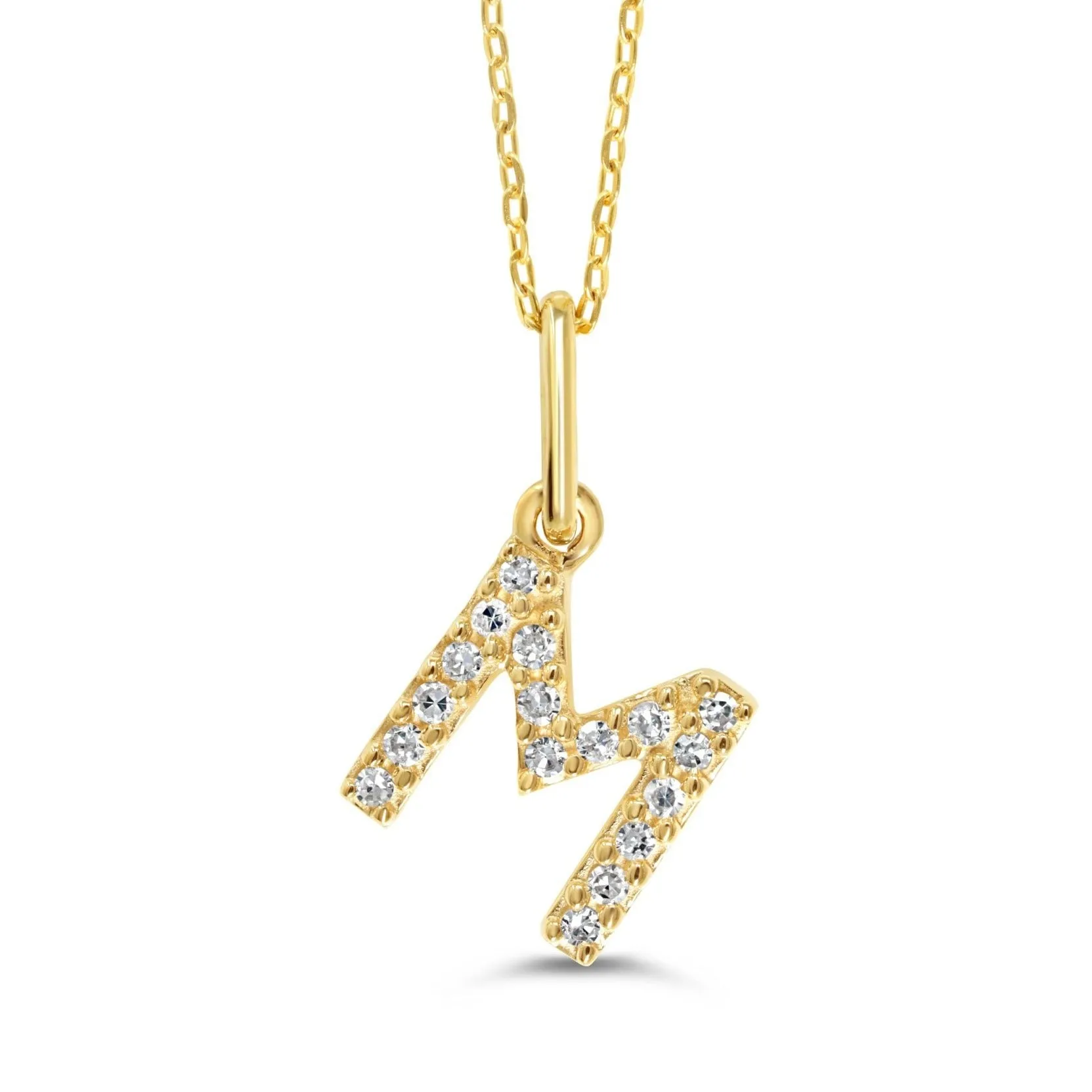 10k Gold Mini Diamond Letter Pendant