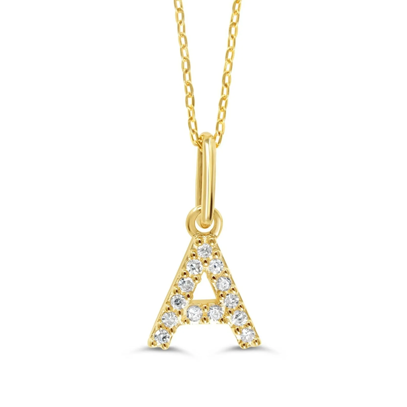 10k Gold Mini Diamond Letter Pendant