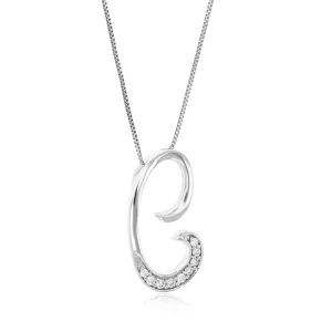 1/14 cttw Round Cut 9 Stones Lab Grown Diamond Pendant Necklace .925 Sterling Silver 1/3 Inch With 18 Inch Chain