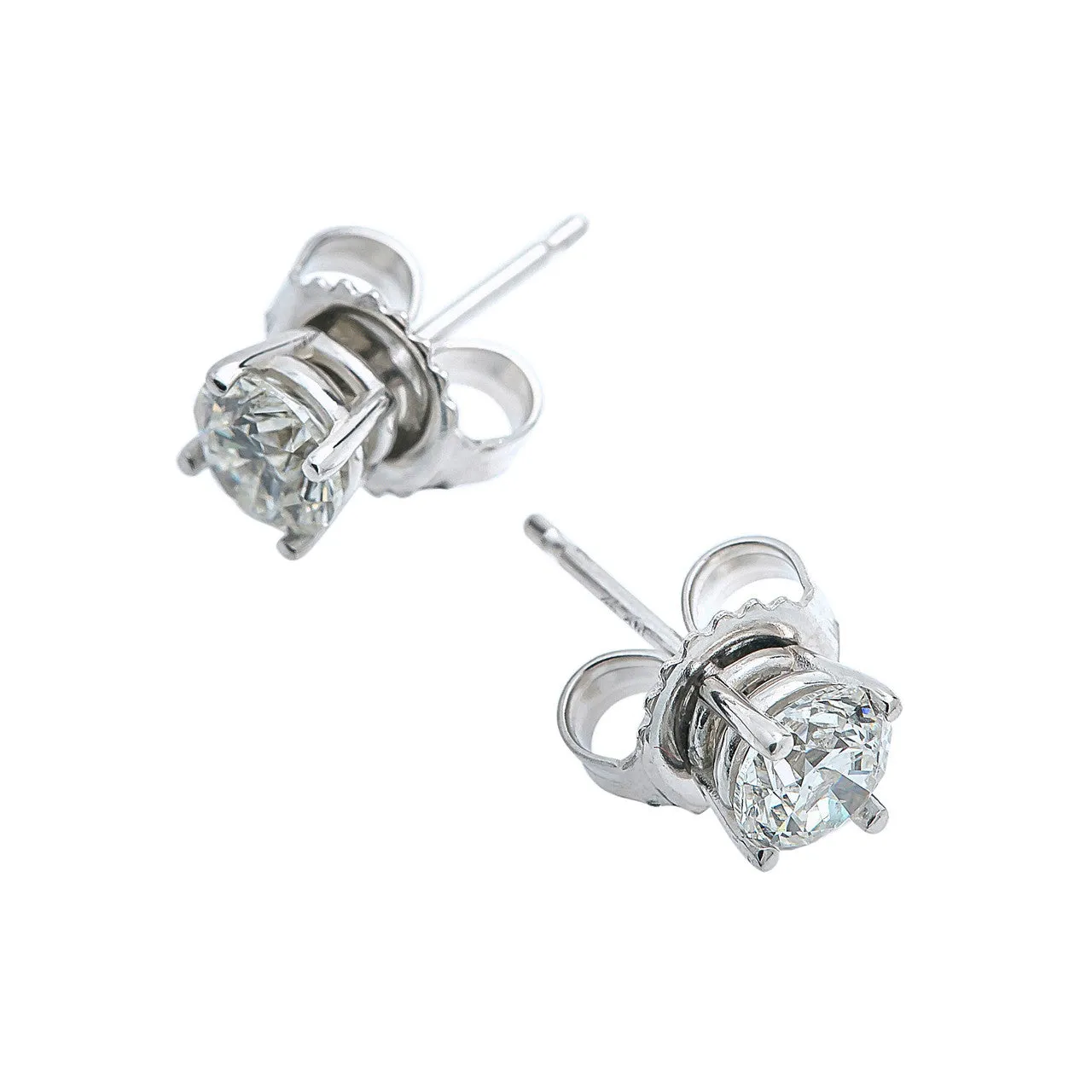 14K Gold Diamond Stud Earrings 1.00 Carats