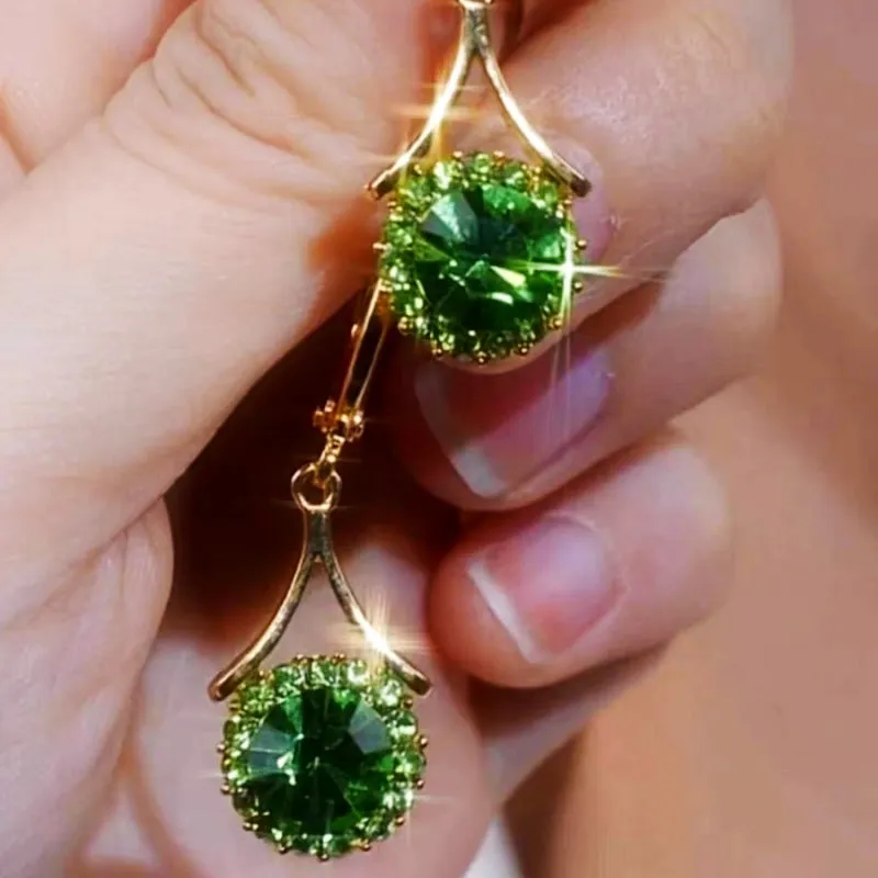 14k Gold-Plated Exquisite Crystal Earrings