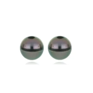 14k Yellow Gold 9mm Tahitian Pearl Studs