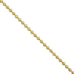 14k Yellow Gold Moon Cut Ball Bead Chain 3 mm