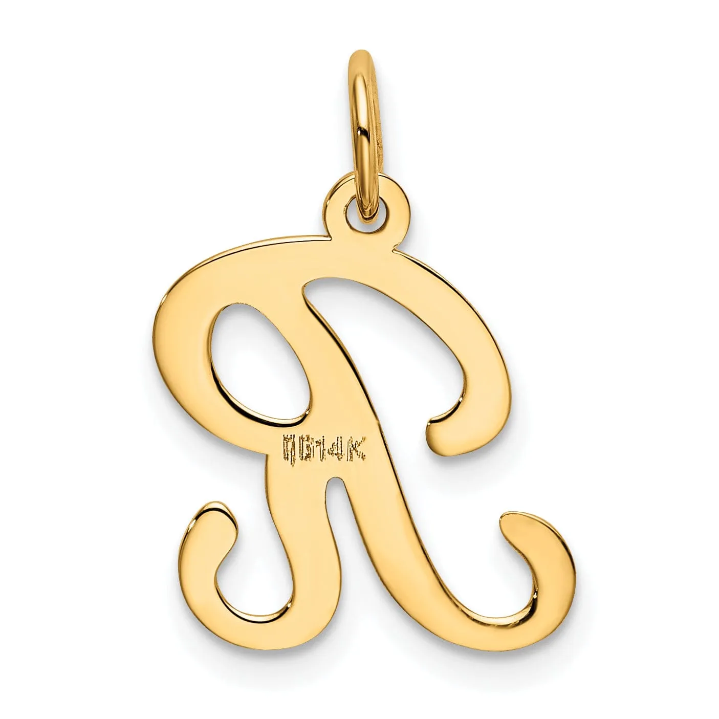 14k Yellow Gold Polished Fancy Initial R Charm