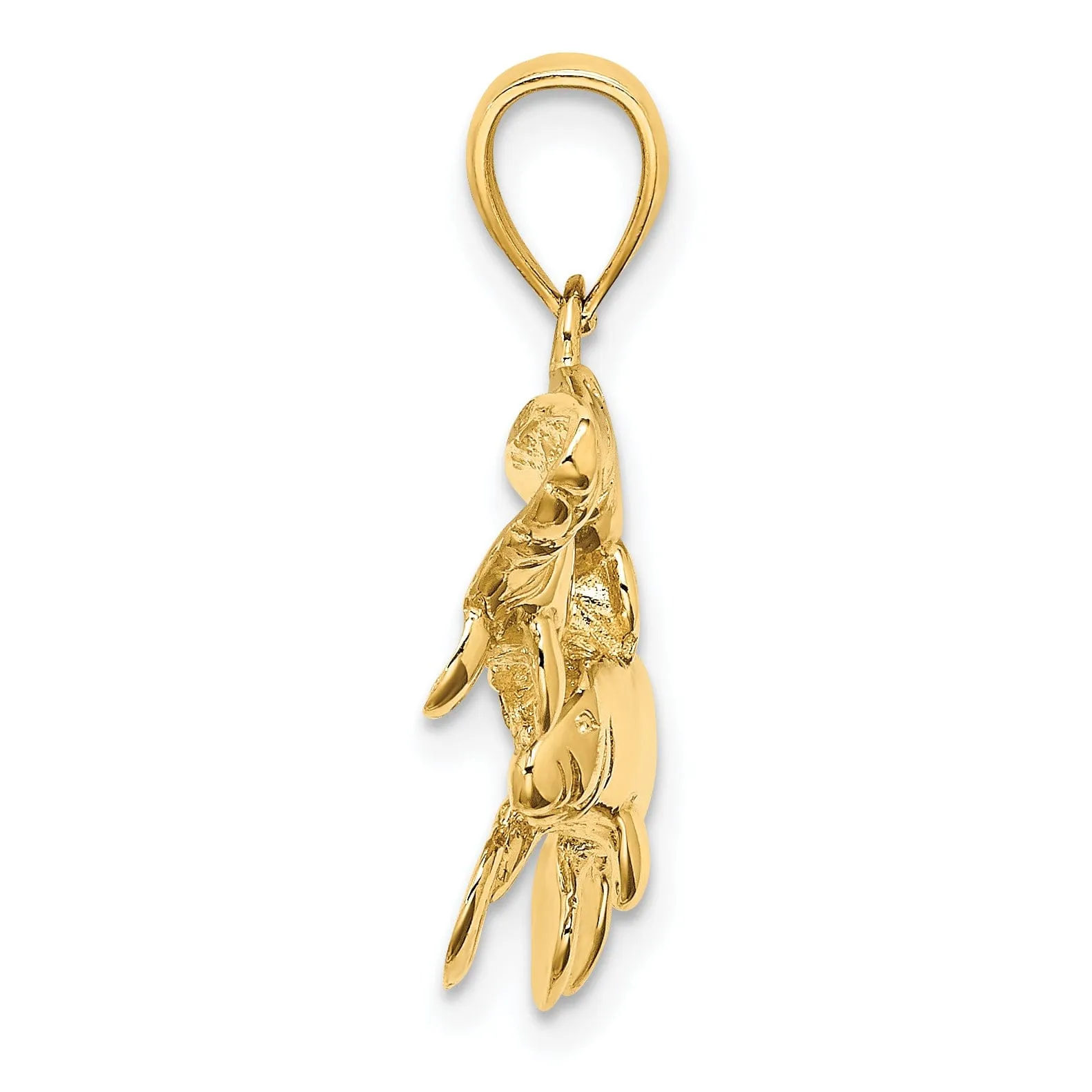 14K Yellow Gold Polished Finish 2-Dimensional Three Manatees Design Charm Pendant