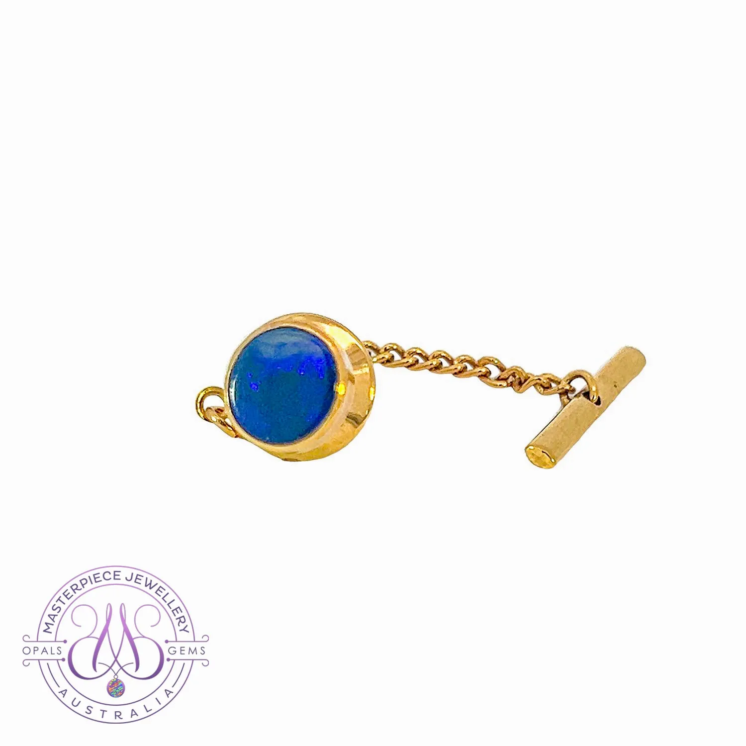 18kt Yellow Gold Black Opal 1.6ct tie pin