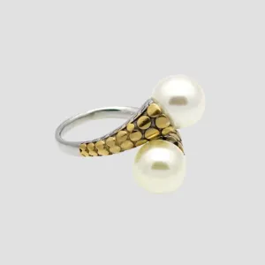 2-Tone Crossover Pearl Ring