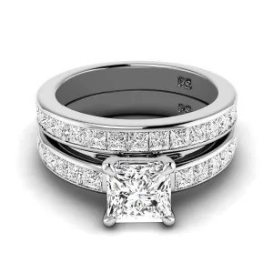 2.25-4.75 CT Princess Cut Lab Grown Diamonds - Bridal Set