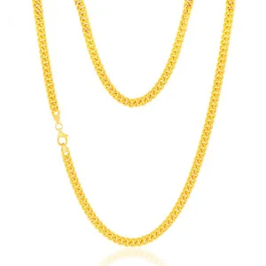 9ct Yellow Gold Silverfilled Cuban Curb Compact 4.4mm 55cm Chain