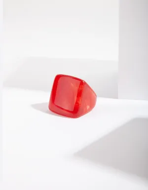 Acrylic Red Square Ring