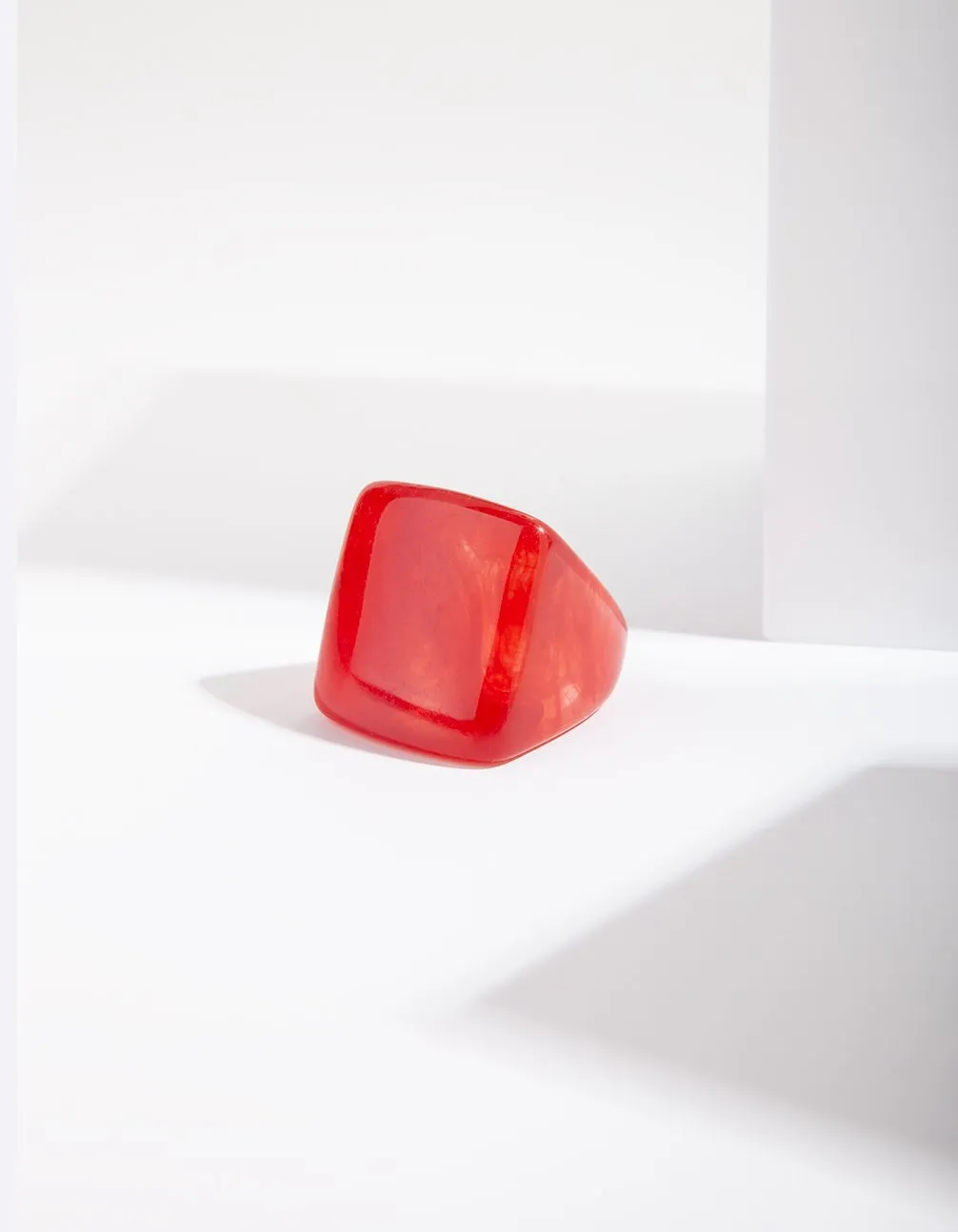 Acrylic Red Square Ring