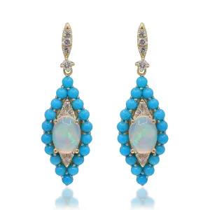 Ada 14K Yellow Gold Oval-Cut African Opal Earrings