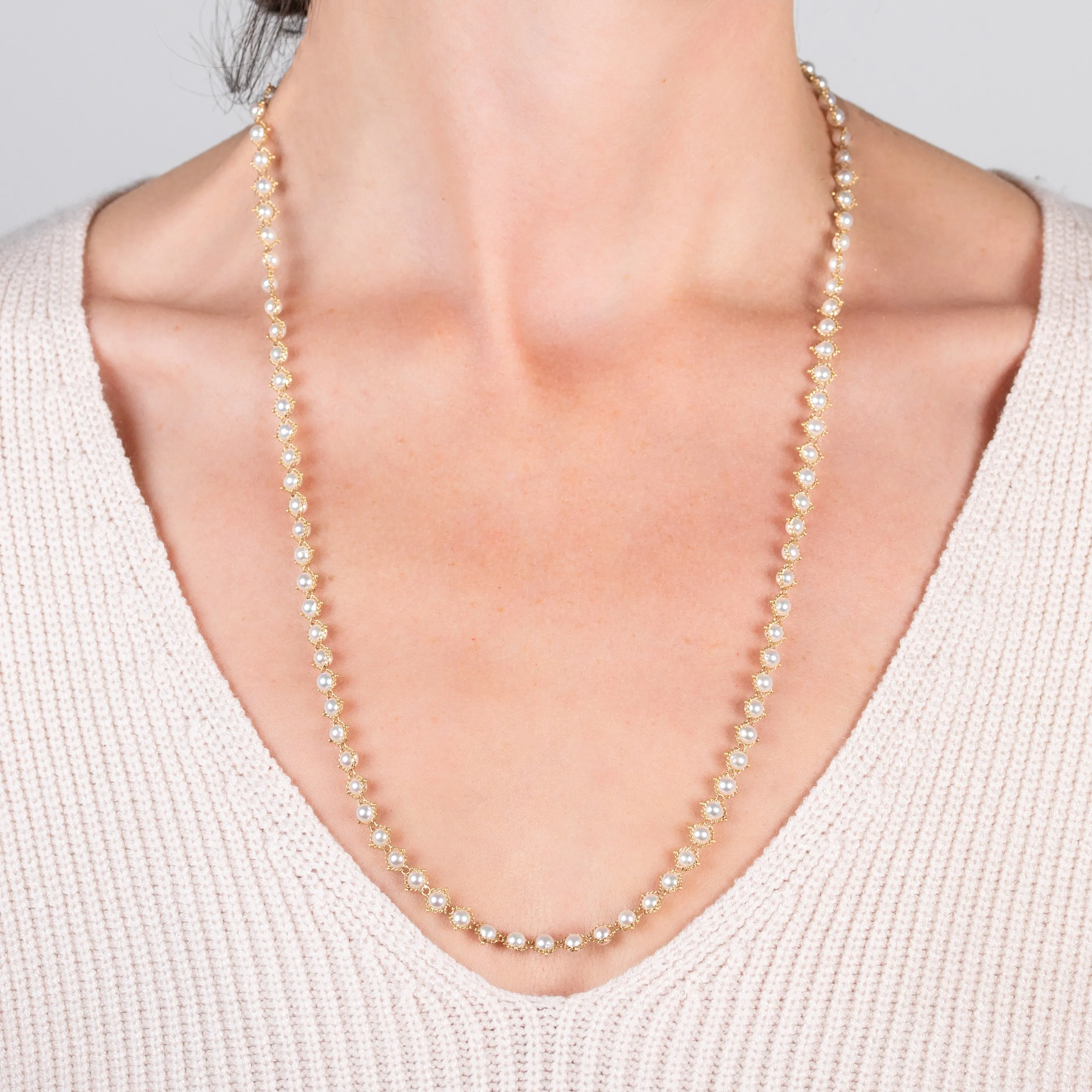 Akoya Pearl Woven Necklace