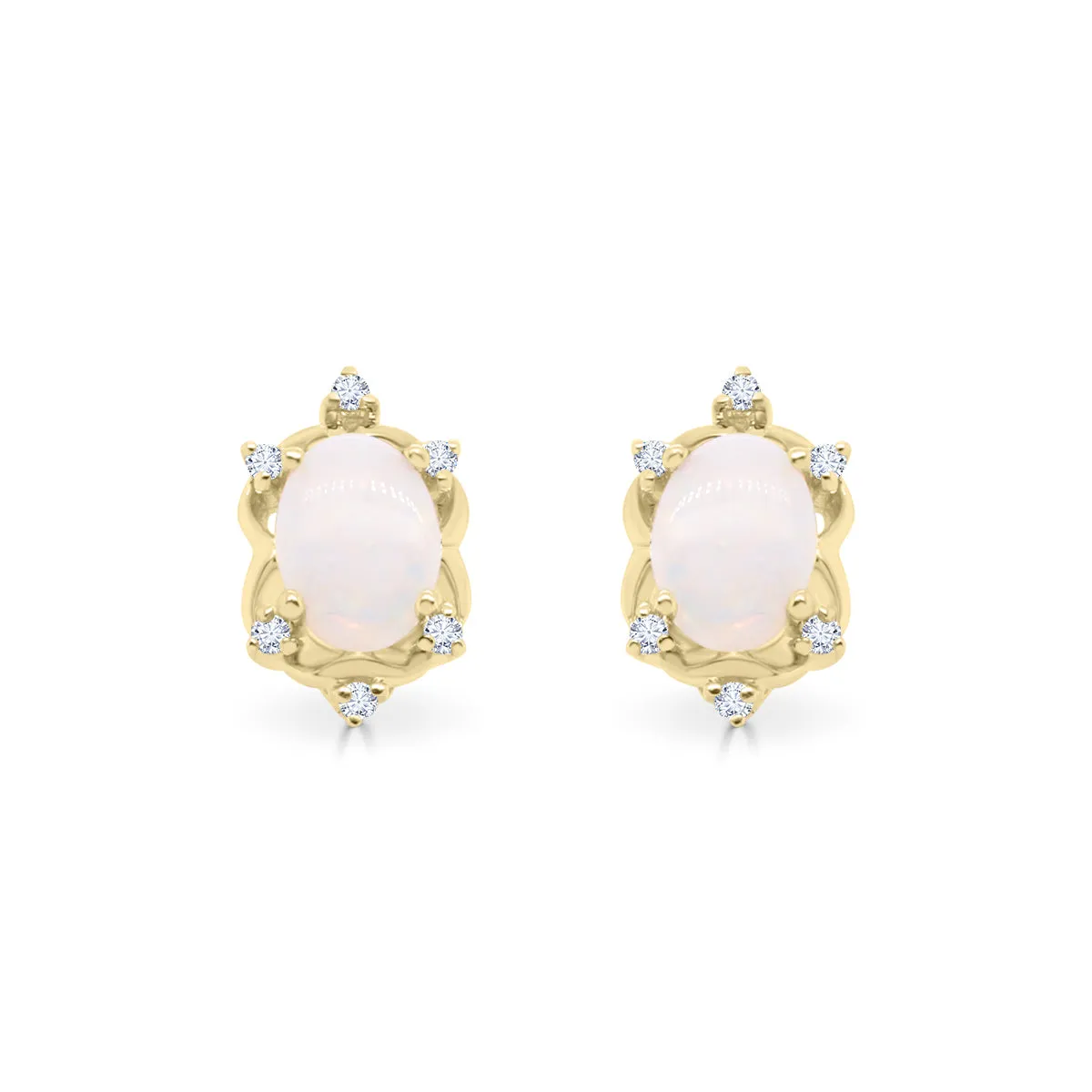 Ami 10K Yellow Gold Oval-Shape Natural African Opal Earring