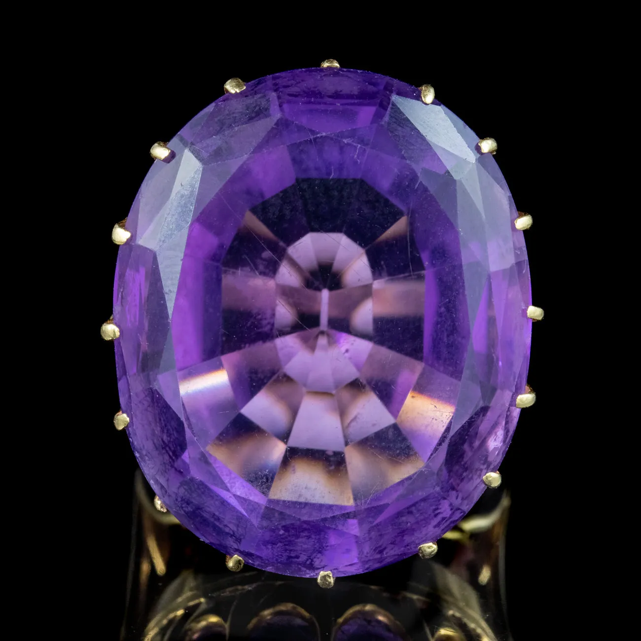 Antique Victorian Amethyst Cocktail Ring 42ct Amethyst