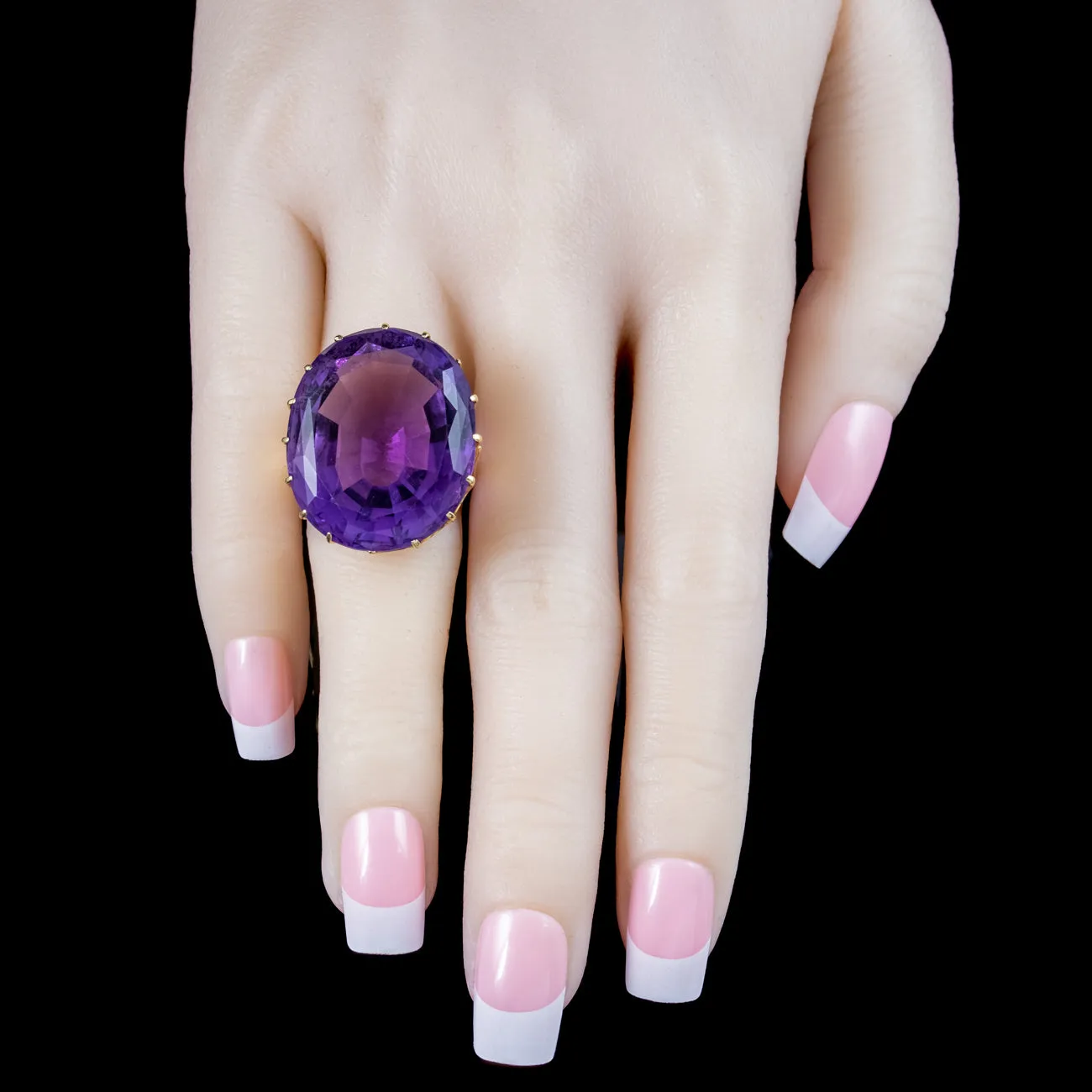 Antique Victorian Amethyst Cocktail Ring 42ct Amethyst