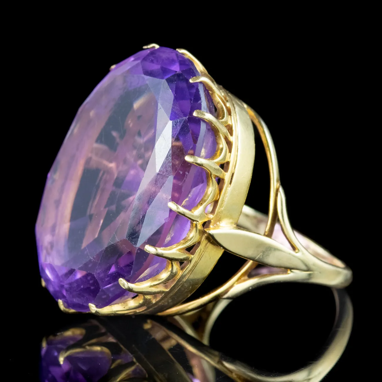 Antique Victorian Amethyst Cocktail Ring 42ct Amethyst