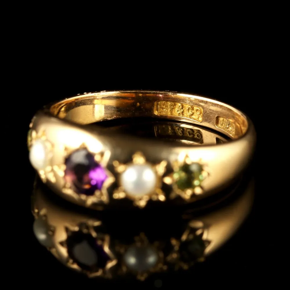 Antique Victorian Suffragette Ring Gypsy Set Circa 1900