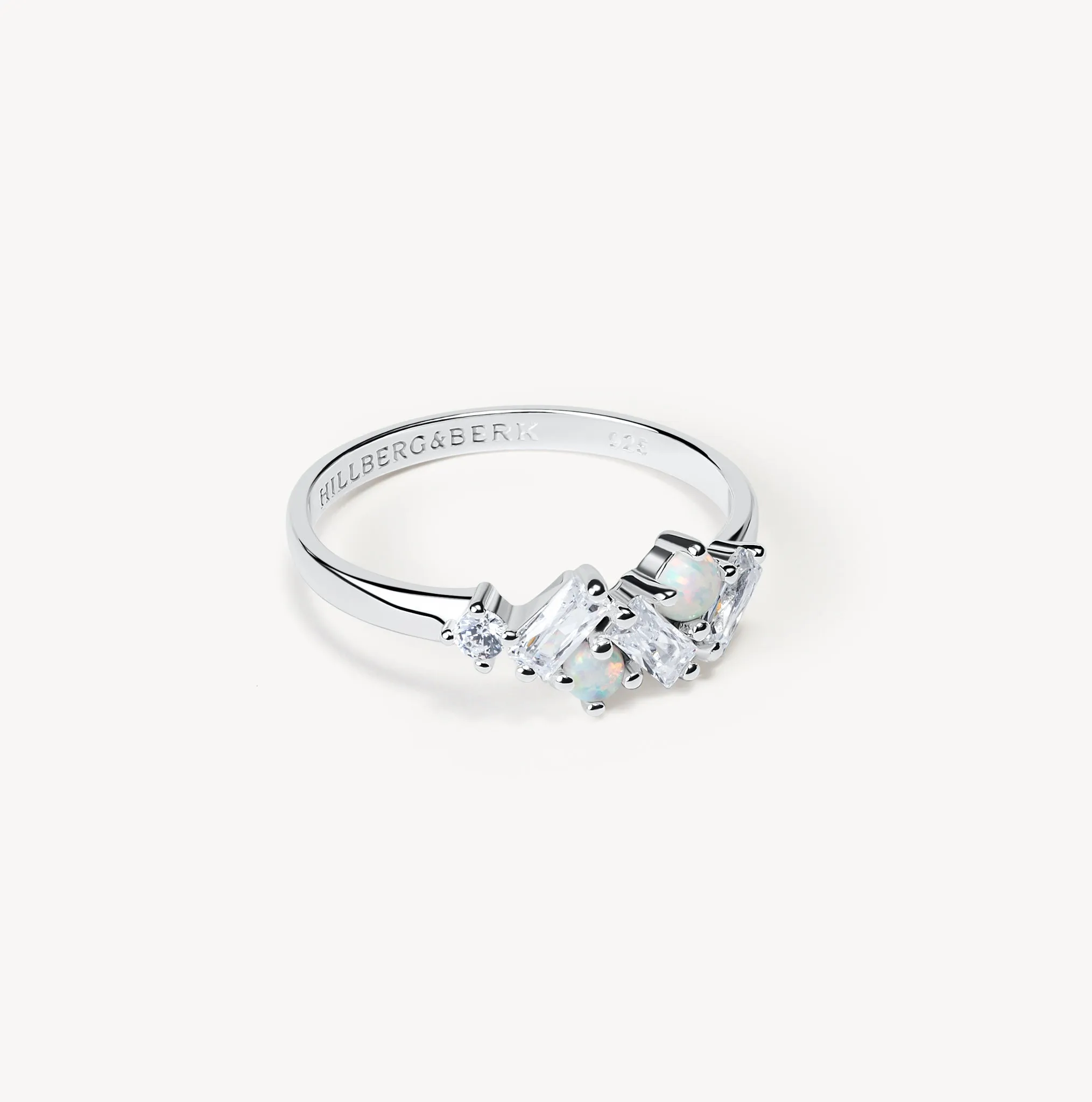 Baguette Opal Cluster Stacking Ring