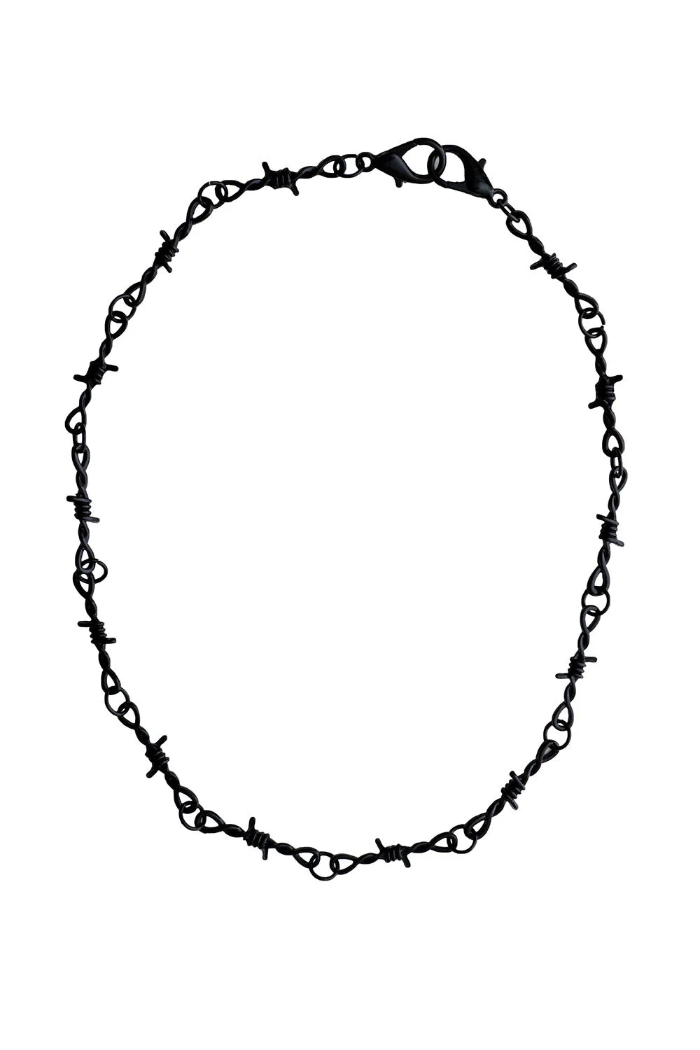 Barbed Wire Link Necklace in Black by Banned Apparel