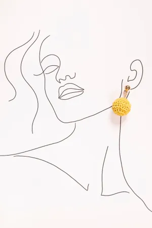 Beaded Drop Earrings in Yellow