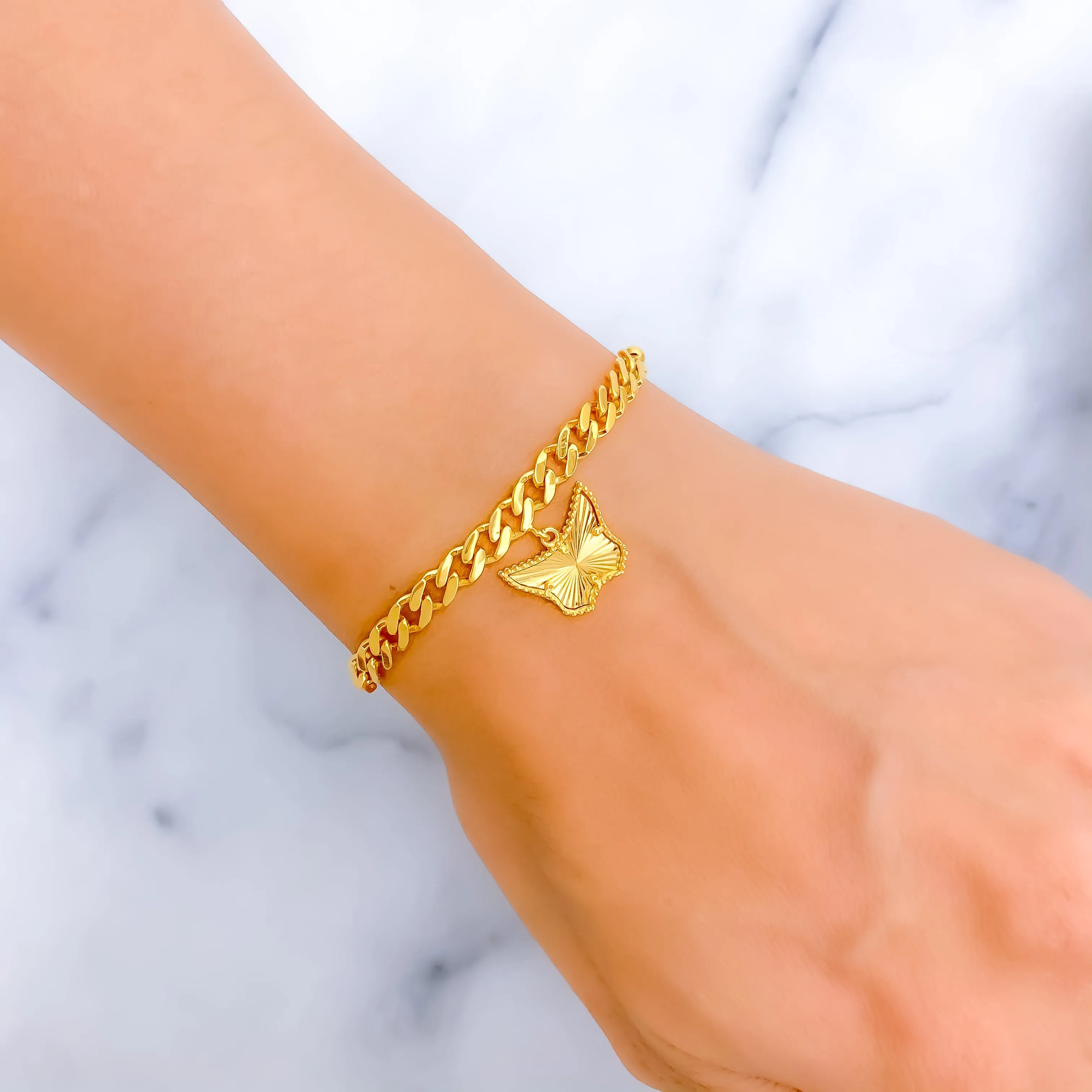 Beautiful Butterfly 21k Gold Bracelet