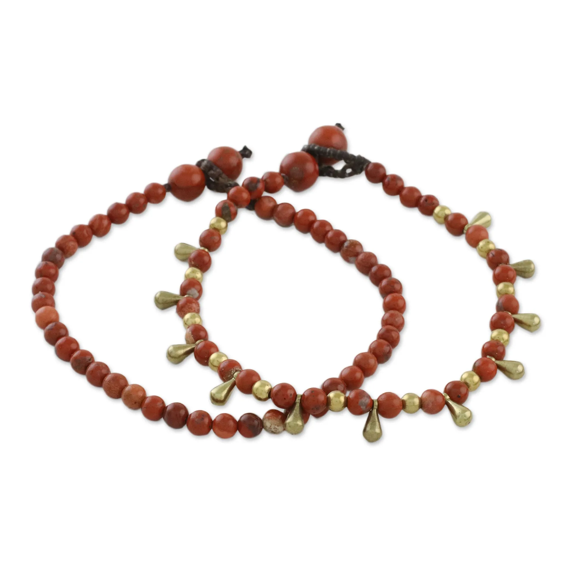 Beautiful Forever Jasper Beaded Bracelets from Thailand (Pair)