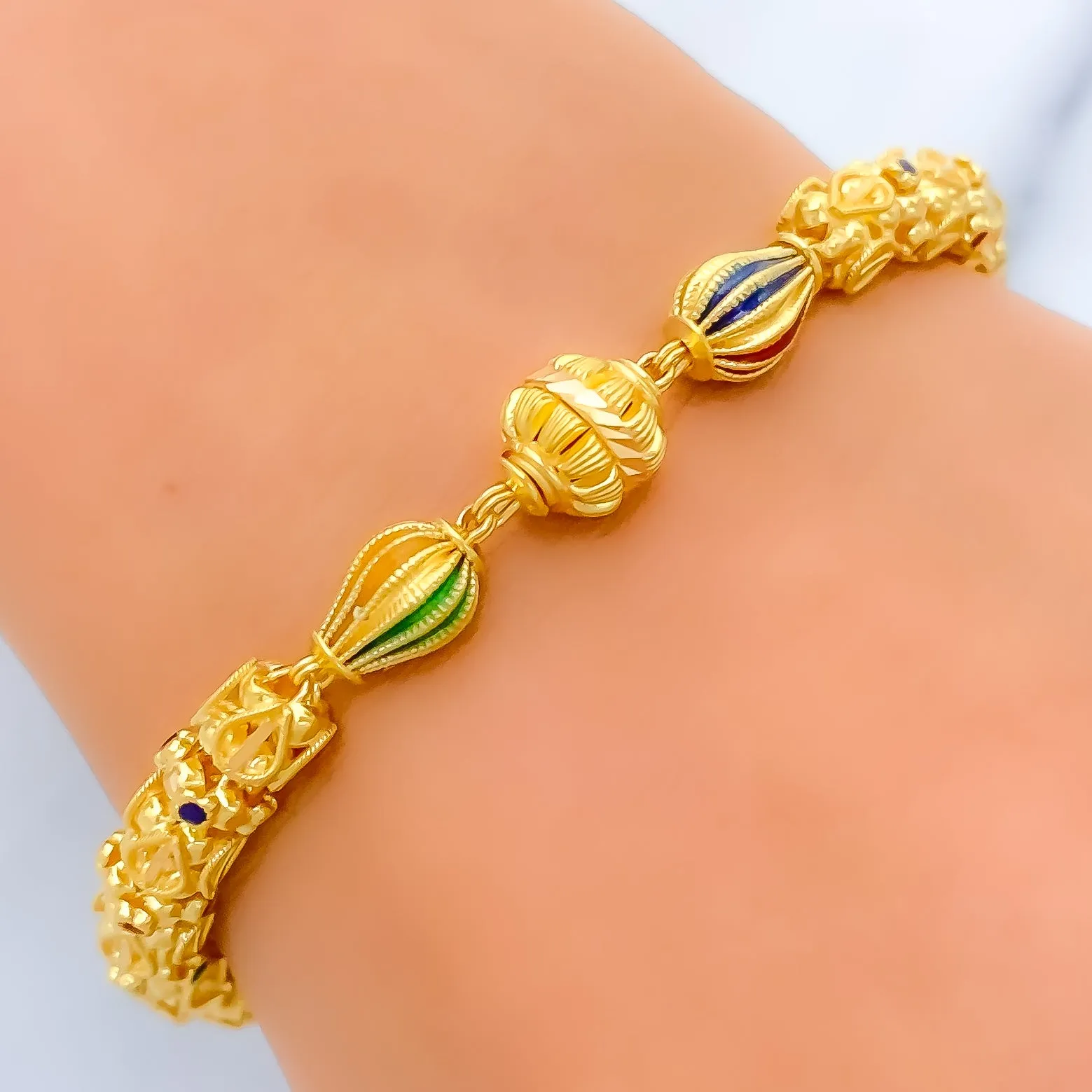 Beautiful Mulit-Color 22k Gold Bracelet