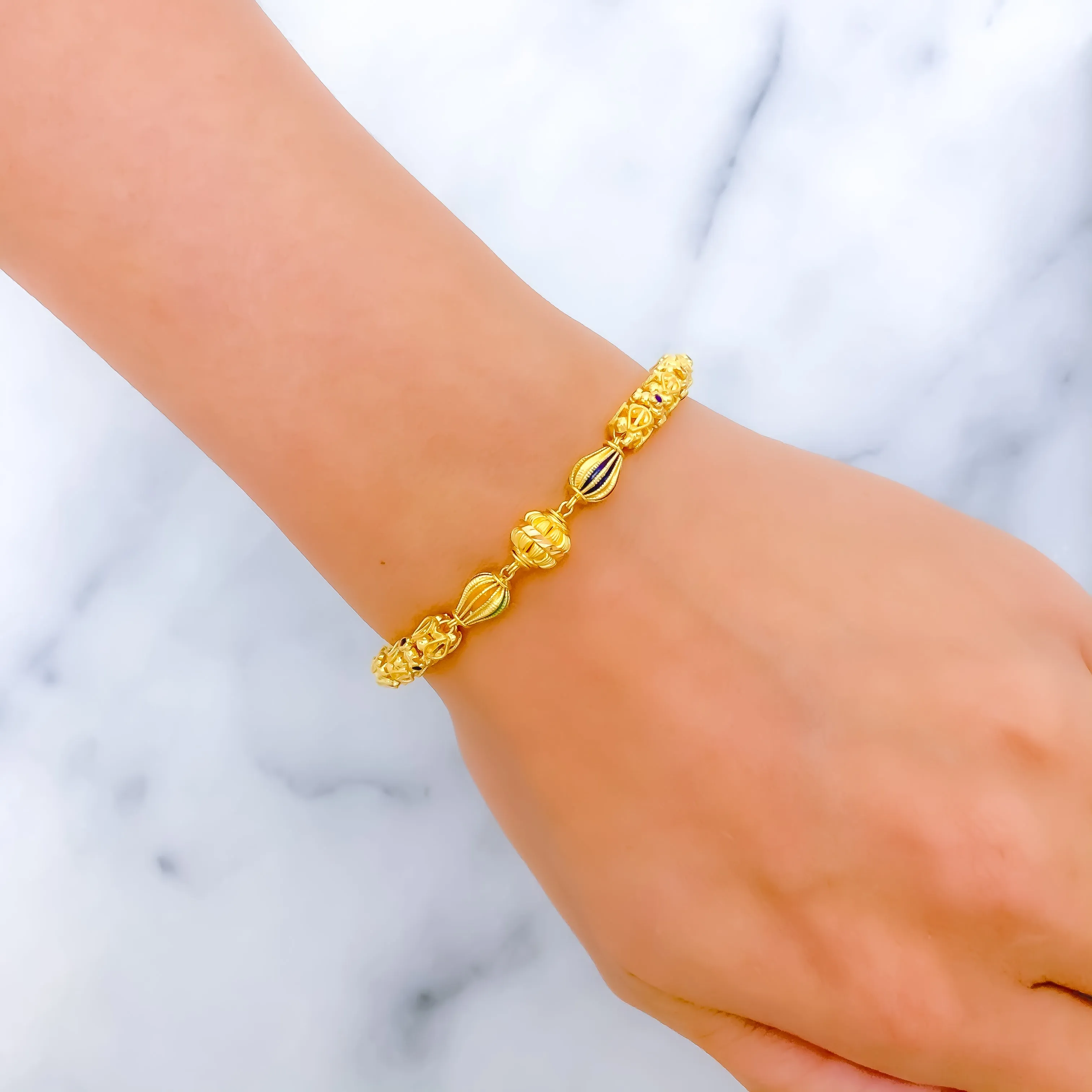 Beautiful Mulit-Color 22k Gold Bracelet