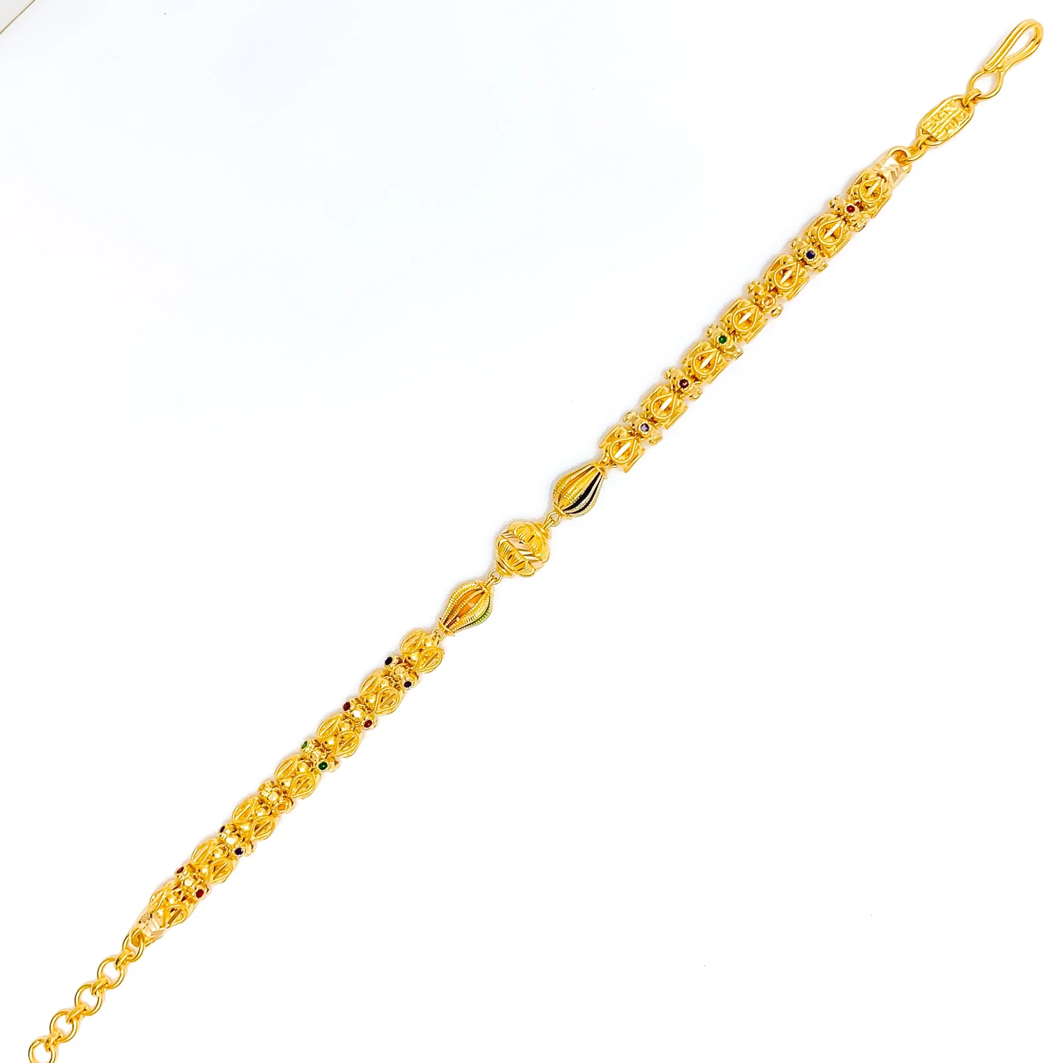 Beautiful Mulit-Color 22k Gold Bracelet