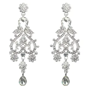 Beverly Exquisite Crystal Teardrop Chandelier Earrings