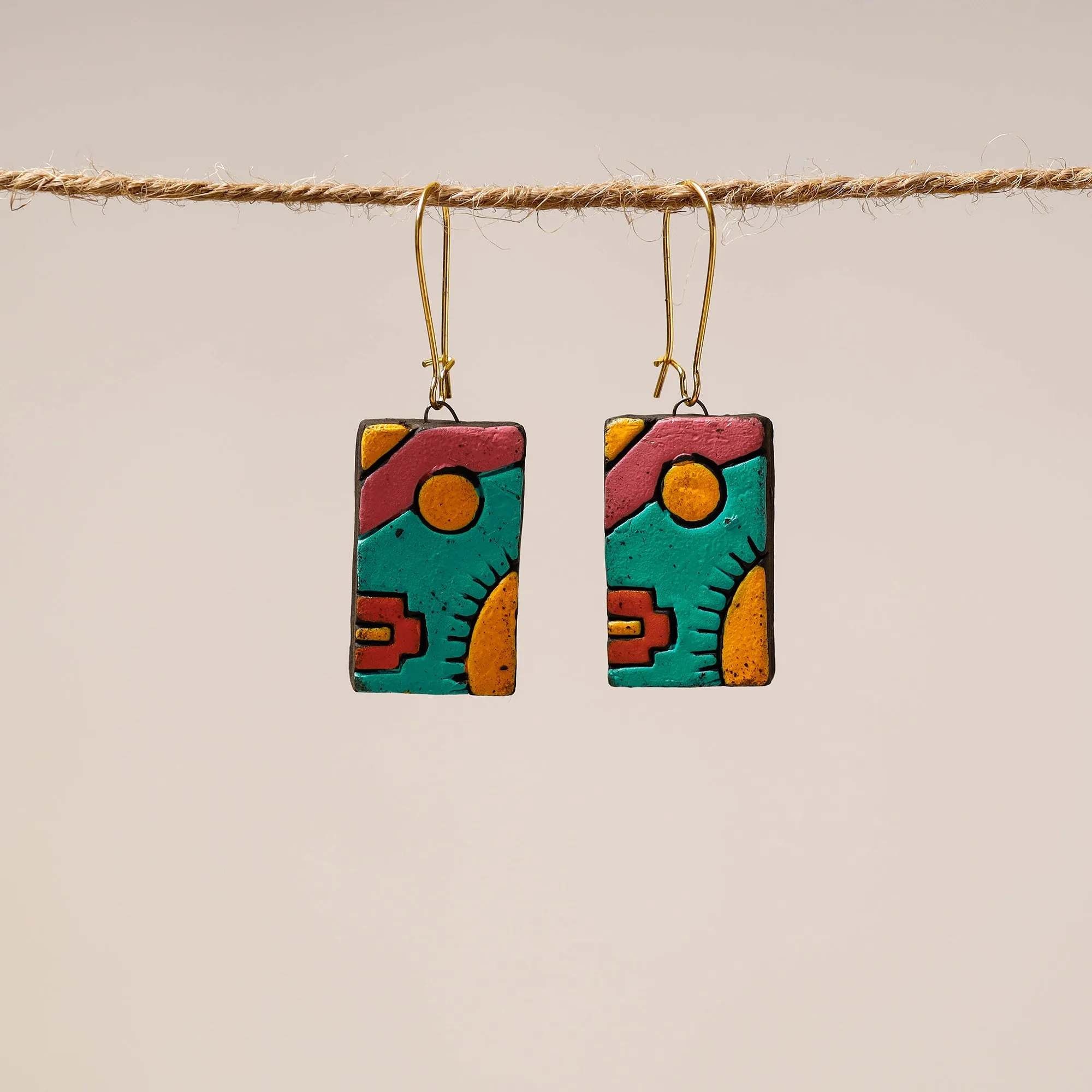 Bishnupur Handpainted Terracotta Earrings 45