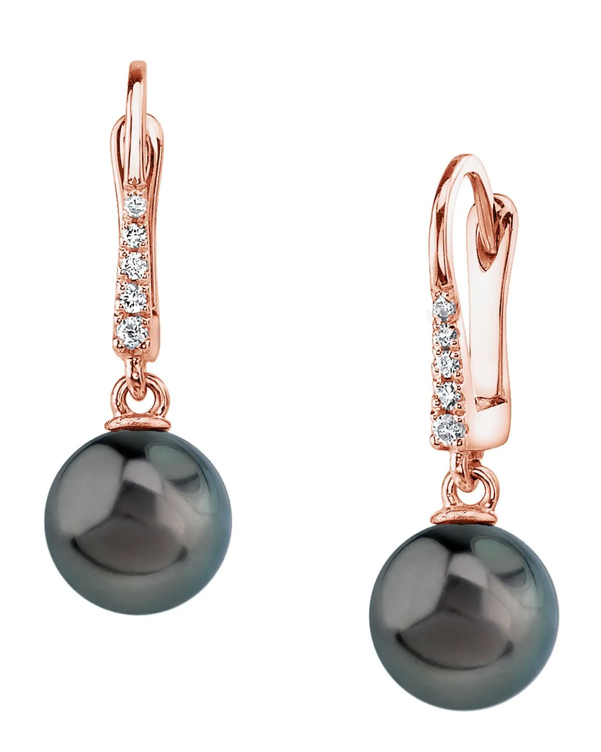 Black Tahitian Pearl & Diamond Equinox Dangle Earrings