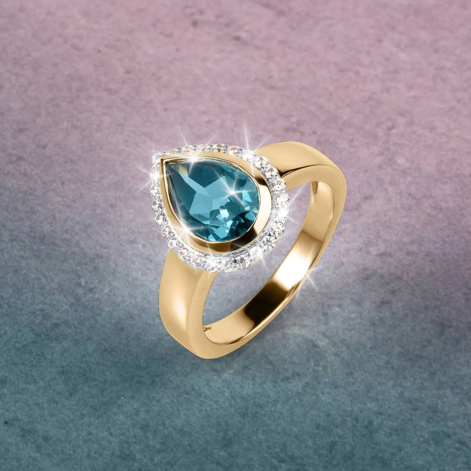 Carnaby London Blue Topaz Ladies Ring