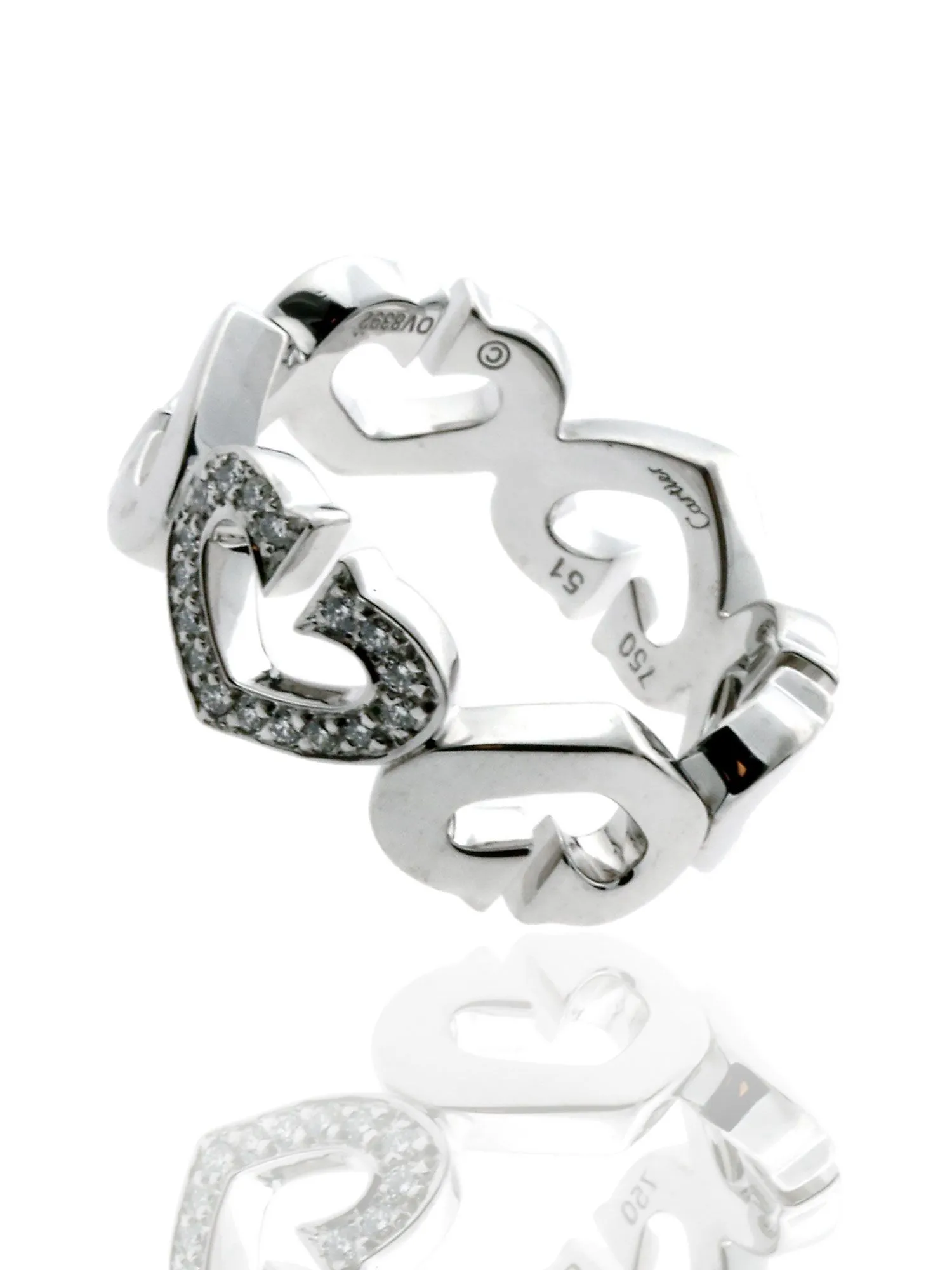 Cartier Heart Diamond Ring C Heart of Cartier 18k White Gold