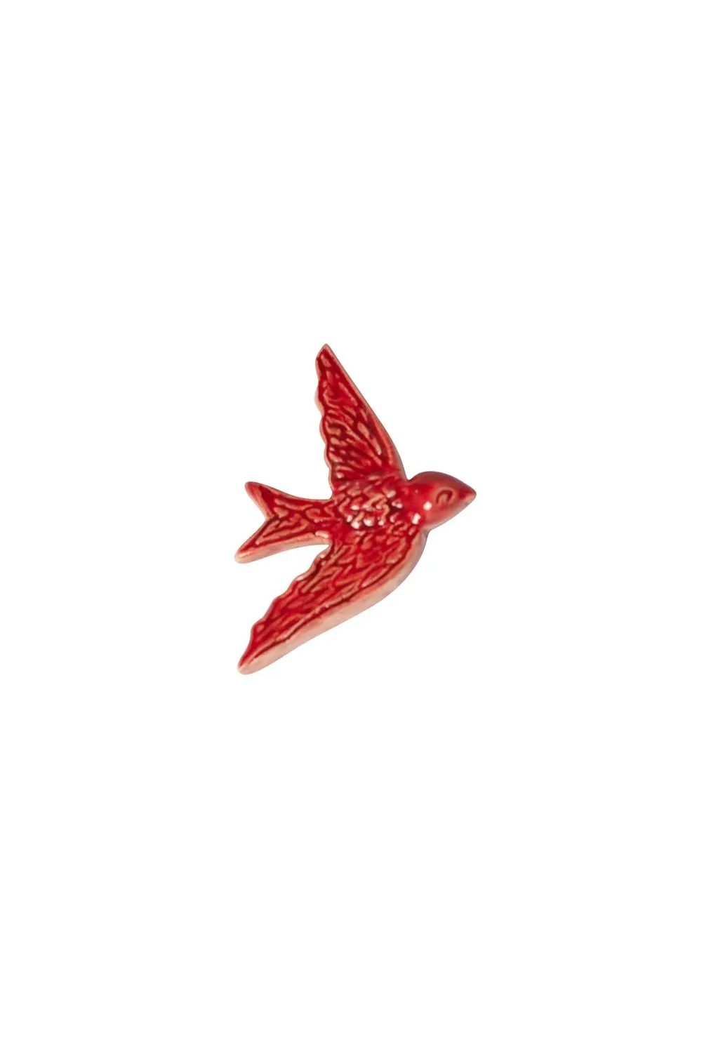 Ceramic Bird Pin - Red