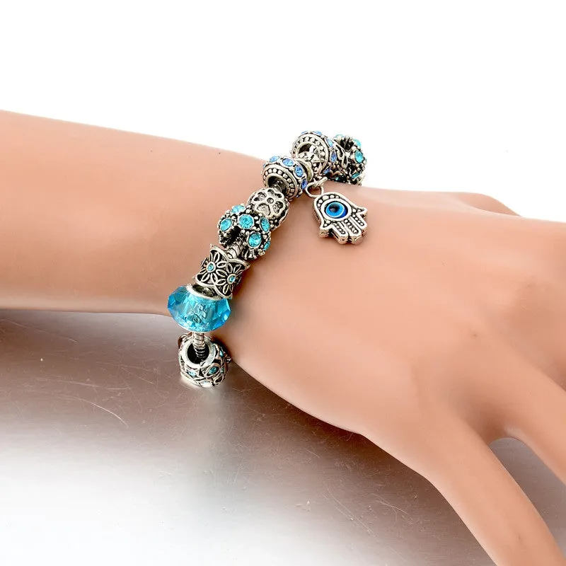 Charm Bracelets For Women Crystal Beads Evil Eye Bracelets & Bangles