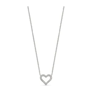 Classic Diamond Heart Necklace | White Gold