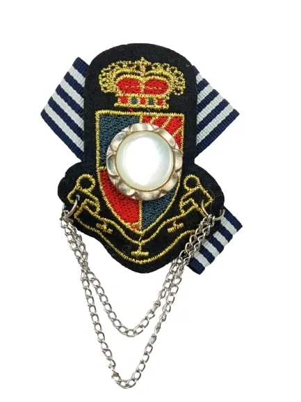 Crown, Shield, and Ribbon Style Brooch