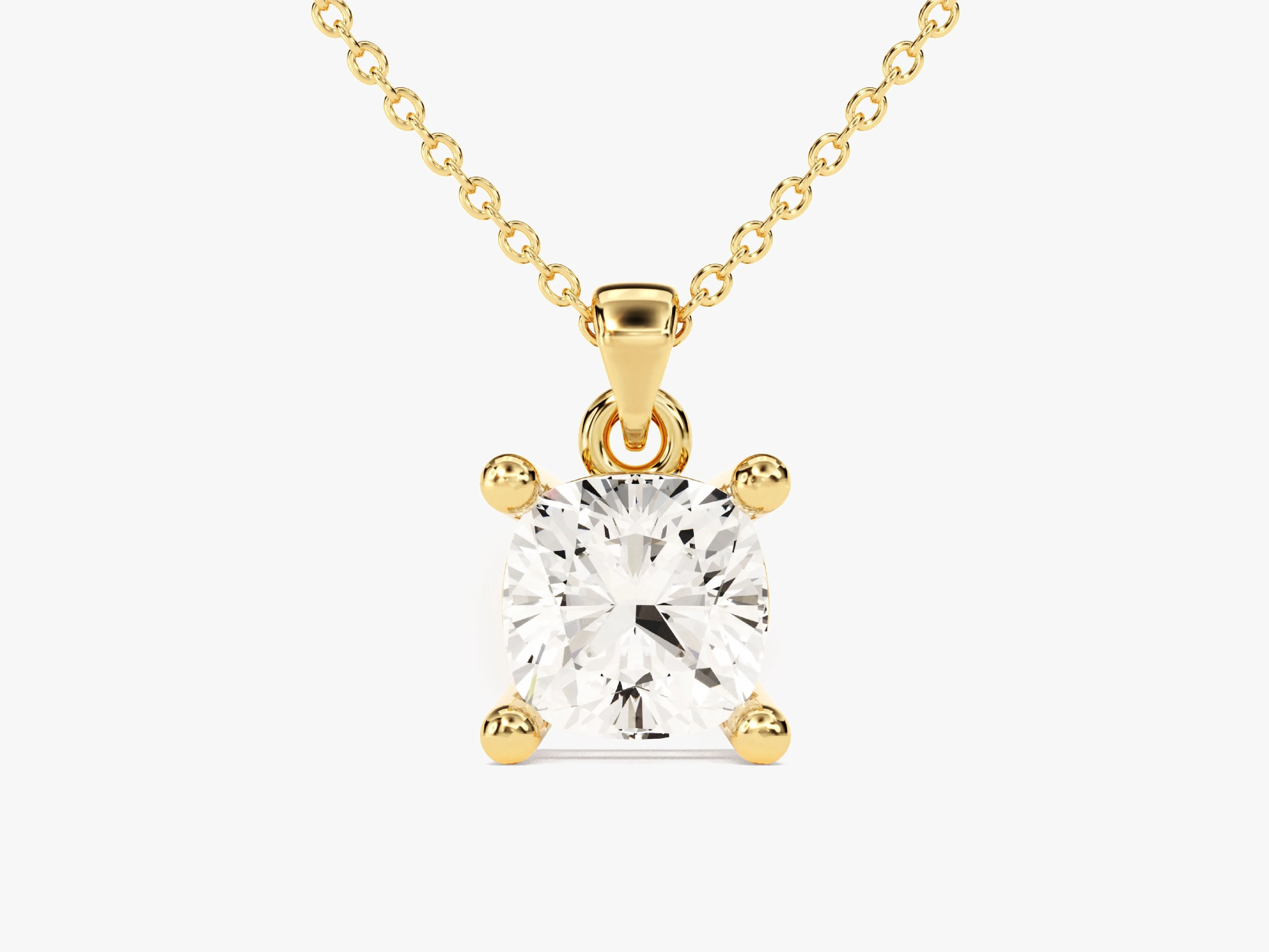 Cushion Cut Lab Grown Diamond Solitaire Pendant (1.00 CT)